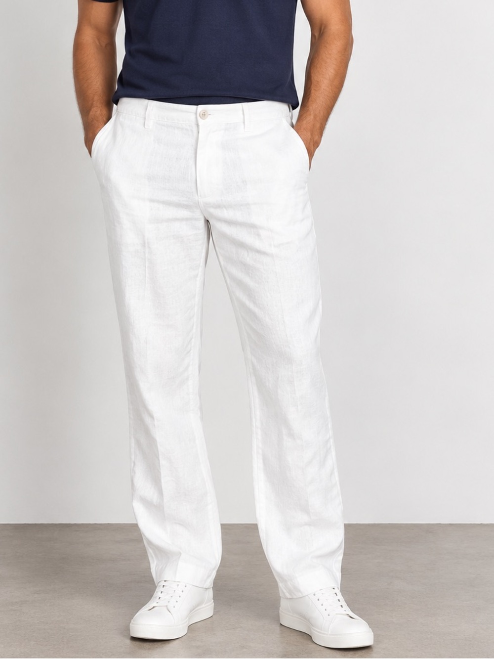 Saks Fifth Avenue Men’s White Linen Blend Pants Size 38 breathable straight leg